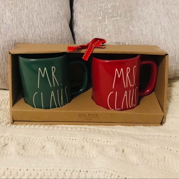 SOLD NWT Rae Dunn Mr & Mrs Claus Mug Set FIRM - Picture 2 of 8